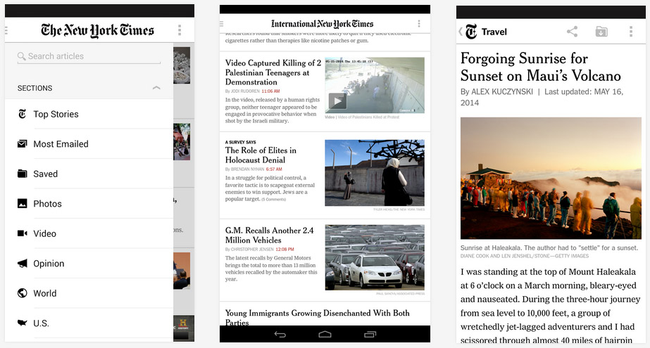 newyork times android tablet app