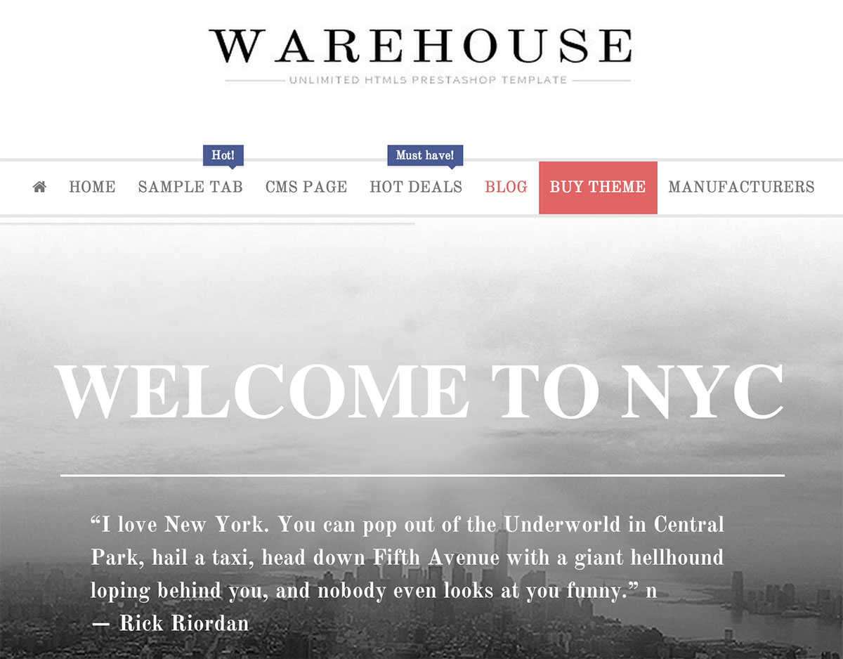 Warehouse - HTML5 PrestaShop Template